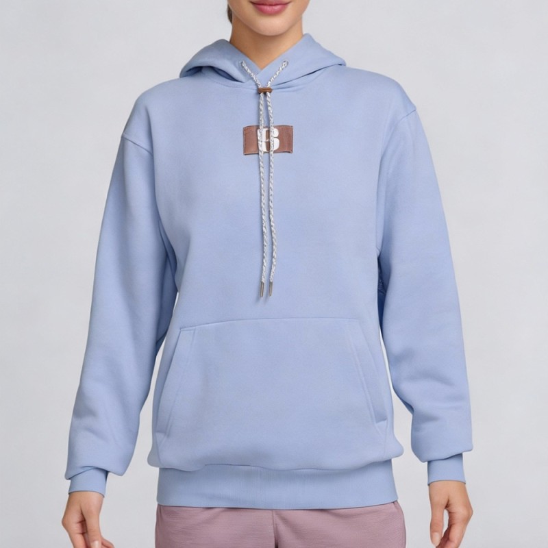 Custom Wholesale Powder Blue Patch Logo Pullover Hoodie Manufacturer | OEM Hoodie factory