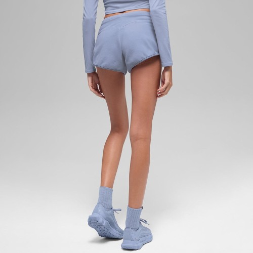 Custom Wholesale Dusty Blue Half-Zip Fleece Sweatshirt Shorts Set Manufacturer | OEM Hoodie factory