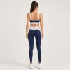 Custom Wholesale Navy Blue Square Neck Sports Bra Leggings Set Manufacturer | OEM Yoga Activewear factory