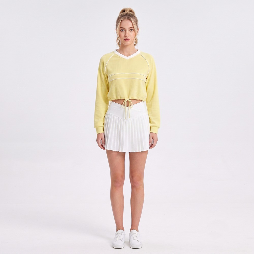 v neck crop sweatshirt OEM