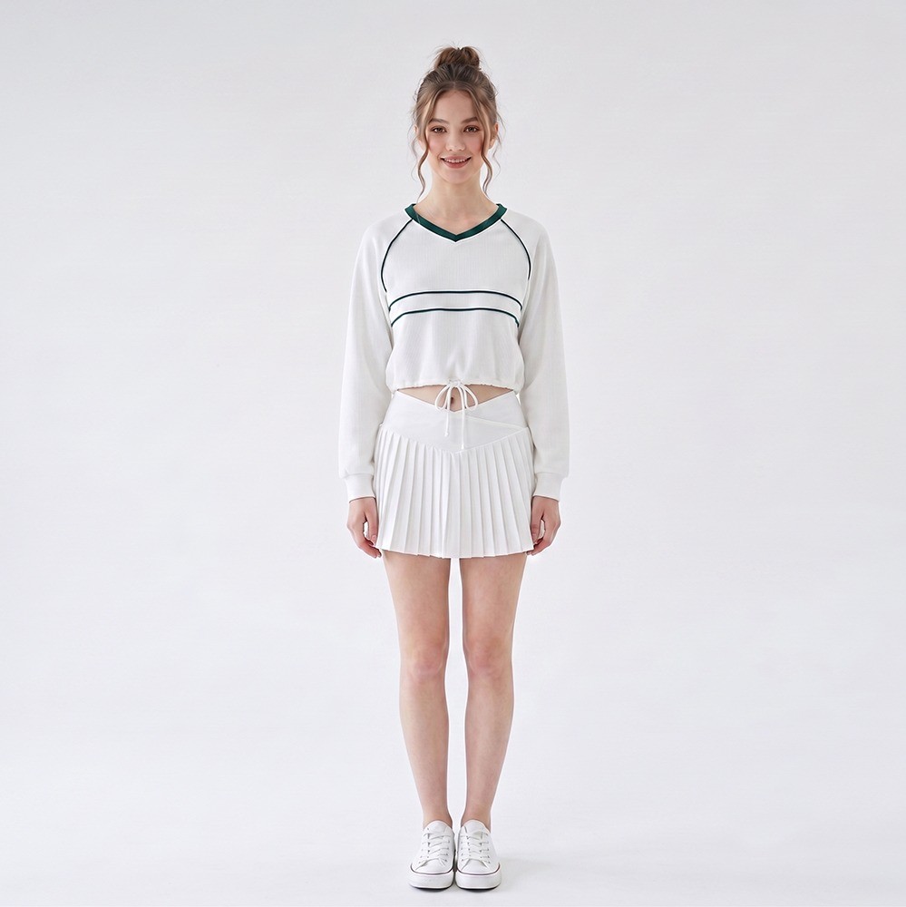 white pleated set wholesale