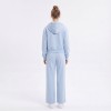 Custom Wholesale Powder Blue Zip-Up Hoodie Wide Leg Pants Tracksuit Manufacturer | OEM Track Suit factory