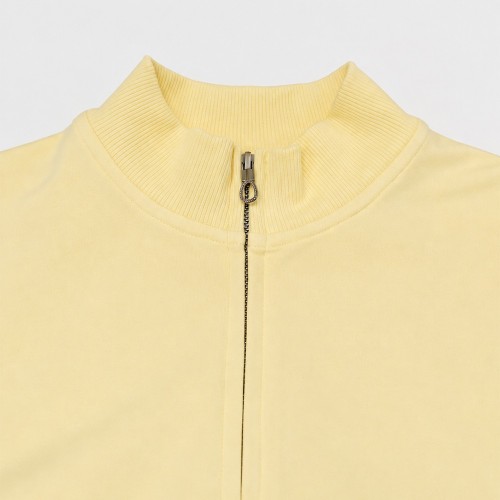 Custom Wholesale Pale Yellow Mock Neck Crop Jacket Cargo Pants Set Manufacturer | OEM Cargo Loungewear factory