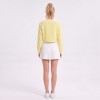 Custom Wholesale Pale Yellow V-Neck Crop Sweatshirt Pleated Skirt Set Manufacturer | OEM Loungewear factory