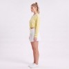 Custom Wholesale Pale Yellow V-Neck Crop Sweatshirt Pleated Skirt Set Manufacturer | OEM Loungewear factory