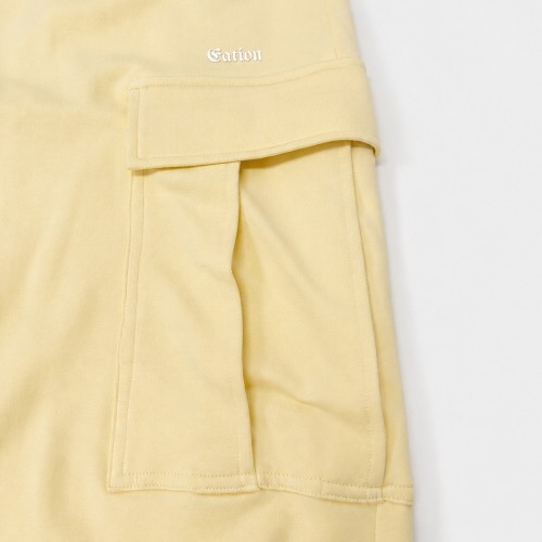 Custom Wholesale Pale Yellow Mock Neck Crop Jacket Cargo Pants Set Manufacturer | OEM Cargo Loungewear factory