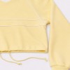 Custom Wholesale Pale Yellow V-Neck Crop Sweatshirt Pleated Skirt Set Manufacturer | OEM Loungewear factory