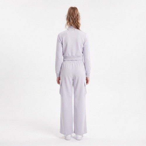 Custom Wholesale Light Gray Zip-Up Jacket Cargo Pants Set Manufacturer | OEM Tracksuit factory