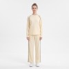 Custom Wholesale Cream Raglan Sleeve Top Wide Leg Pants Set Manufacturer | OEM Loungewear factory