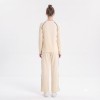 Custom Wholesale Cream Raglan Sleeve Top Wide Leg Pants Set Manufacturer | OEM Loungewear factory