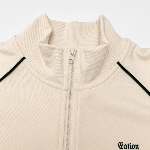 Custom Wholesale Light Pink Zip Up Jacket White Piped Pants Set Manufacturer | OEM Pink Tracksuit factory