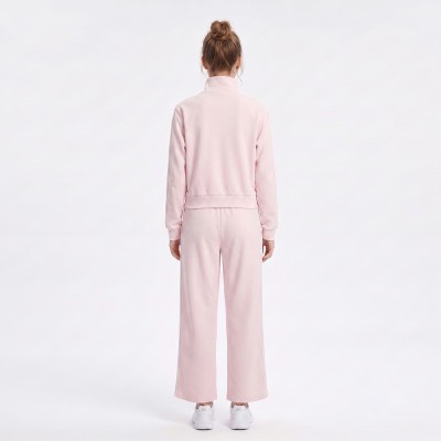 Custom Wholesale Off White Zip Up Jacket Navy Piped Pants Set Manufacturer | OEM Cream Tracksuit factory