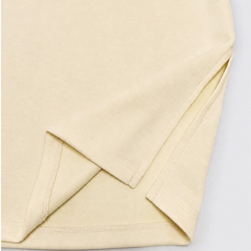 Custom Wholesale Cream Raglan Sleeve Top Wide Leg Pants Set Manufacturer | OEM Loungewear factory