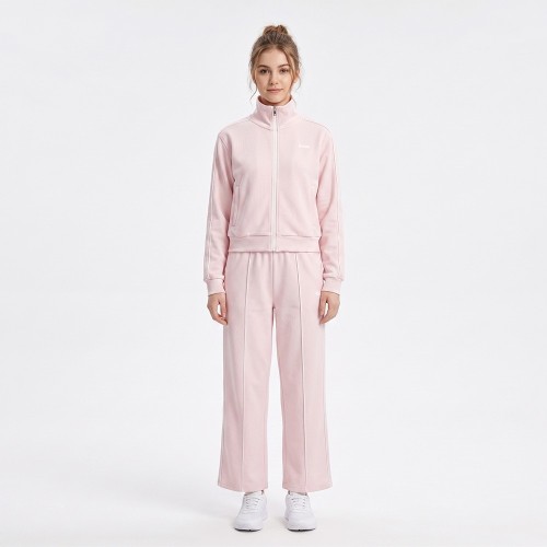 Custom Wholesale Off White Zip Up Jacket Navy Piped Pants Set Manufacturer | OEM Cream Tracksuit factory