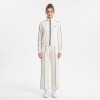 Custom Wholesale Beige Striped Hoodie Striped Pants Set Manufacturer | OEM Striped Loungewear factory