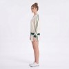 Custom Wholesale Cream V-Neck Sweatshirt Skirt Set Manufacturer | OEM Loungewear factory
