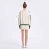 Custom Wholesale Cream V-Neck Sweatshirt Skirt Set Manufacturer | OEM Loungewear factory