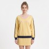 Custom Wholesale Yellow V-Neck Sweatshirt Skirt Set Manufacturer | OEM Tracksuit factory