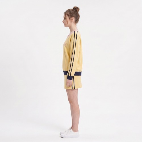 Custom Wholesale Yellow V-Neck Sweatshirt Skirt Set Manufacturer | OEM Tracksuit factory