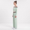 Custom Wholesale Mint Green Off Shoulder Crop Top Wide Leg Pants Set Manufacturer | OEM Activewear factory