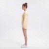 Custom Wholesale Pale Yellow Crewneck Sweatshirt Shorts Set Manufacturer | OEM Loungewear factory