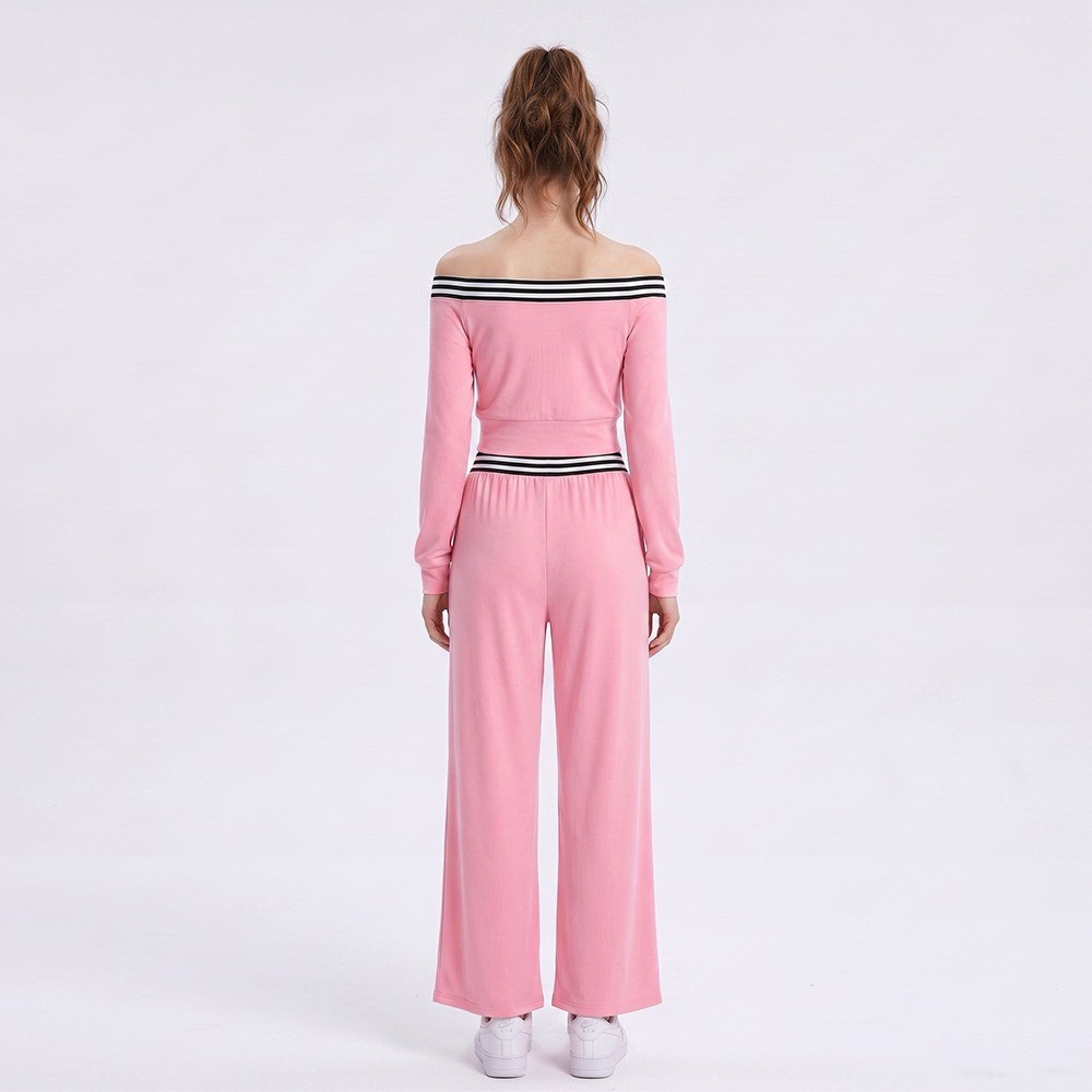pink wide leg set