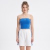 Custom Wholesale Blue Bandeau Tube Top White Shorts Set Manufacturer | OEM Sportswear factory