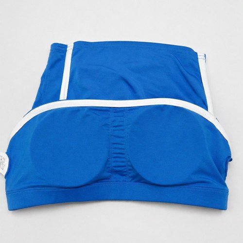 Custom Wholesale Blue Bandeau Tube Top White Shorts Set Manufacturer | OEM Sportswear factory