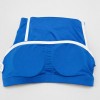 Custom Wholesale Blue Bandeau Tube Top White Shorts Set Manufacturer | OEM Sportswear factory