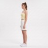 Custom Wholesale Pale Yellow Bandeau Tube Top White Shorts Set Manufacturer | OEM Gym Wear factory
