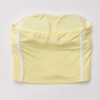 Custom Wholesale Pale Yellow Bandeau Tube Top White Shorts Set Manufacturer | OEM Gym Wear factory