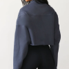 Custom half zipper Sweatshirt Manufacturer | Custom women ribbed trimmed cropped Sweatshirt