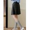 Gray-blue plaid pleated skirt skirt Women's new autumn and winter vintage half-group A-line skirt child JK
