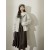 Navy collar woolen jacket women's 2023 new autumn winter gray short small man warm tweed coat