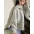 Navy collar woolen jacket women's 2023 new autumn winter gray short small man warm tweed coat