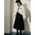 Preppy high waist black pleated skirt suit skirt women's A-line skirt skirt autumn long skirt