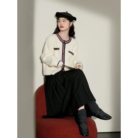 Preppy high waist black pleated skirt suit skirt women's A-line skirt skirt autumn long skirt