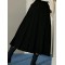 Preppy high waist black pleated skirt suit skirt women's A-line skirt skirt autumn long skirt
