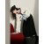 Preppy high waist black pleated skirt suit skirt women's A-line skirt skirt autumn long skirt