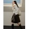 Off-white hooded fake two-piece cargo down jacket women's 2023 new autumn and winter casual party overcome coat