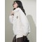 Off-white hooded fake two-piece cargo down jacket women's 2023 new autumn and winter casual party overcome coat