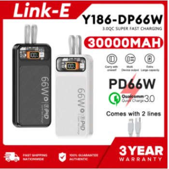Link E Powerbank Fast Charger 66W Portable Charging 12000mAh-30000MAH Comes with a charging cable Powerbanks for iPhone OPPO ViVO Huawei Xiaomi Samsung and other equipment