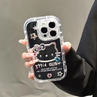 Cartoon lines KT Cat co-branded iPhone15promax Apple 14 phone case 13/12 Mirror 11 drop proof