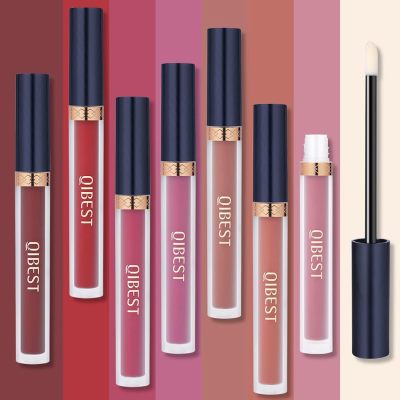 QiBest 7-piece set of matte liquid lipstick+1 lipstick set  Velvet waterproof lip gloss set