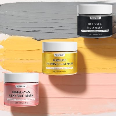 YLNALO Turmeric Vitamin C Clay facial mask, Dead Sea Mud facial mask and Himalayan Clay facial mask