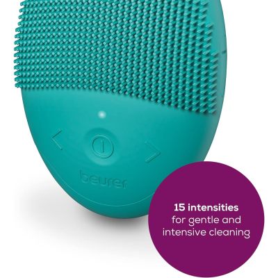 Beurer FC 52 Laguna Gesichtsbürste, Silikon-Reinigunsbürste, porentiefe Reinigung und Massage der Haut, wasserfest, für jeden Hauttyp geeignet