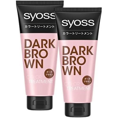 Hair dye cream, dark brown in color, 2 pieces, with complimentary items. One color application is simple and time-saving