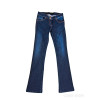 Durable long dark jeans, wide and thick