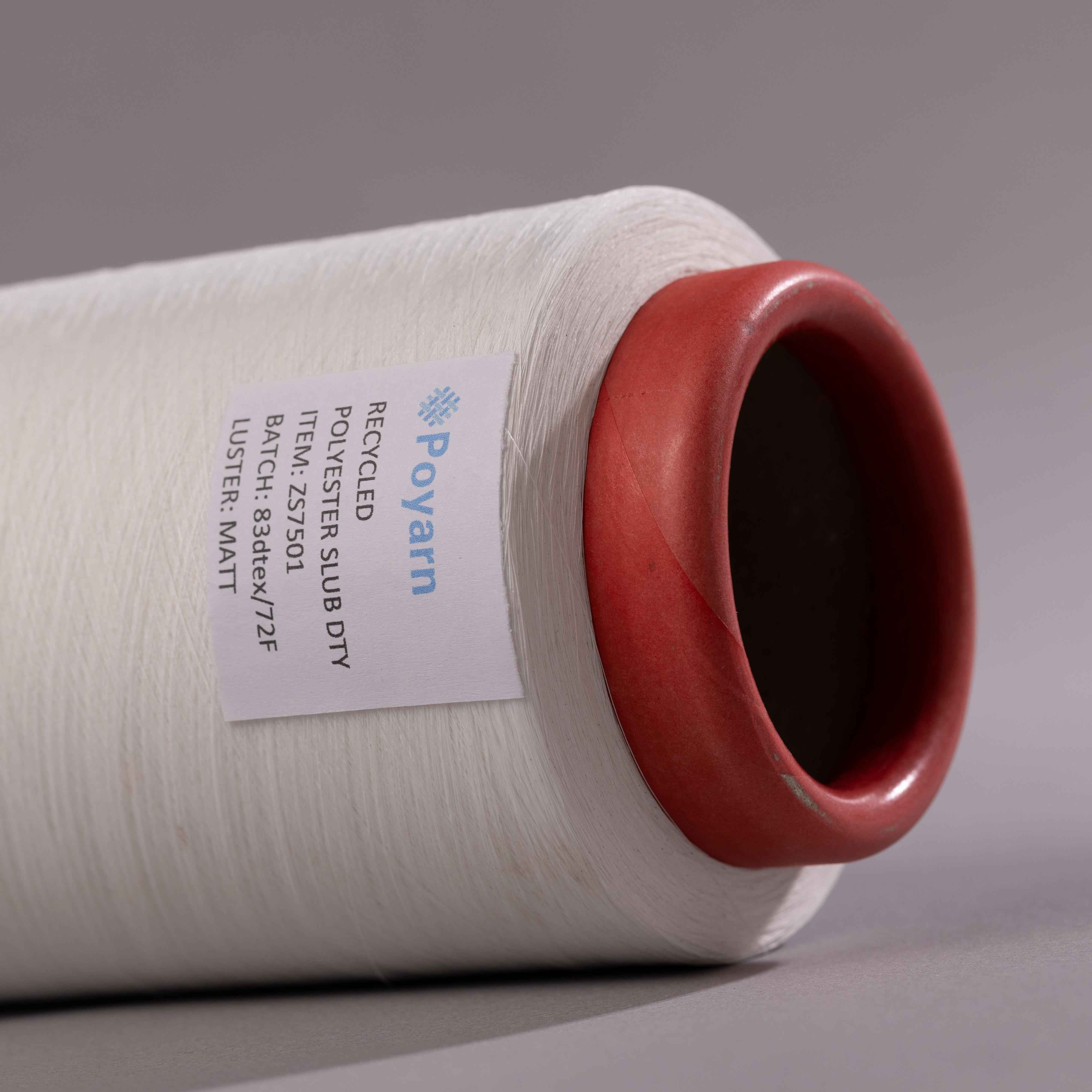 recycled polyester slub yarn