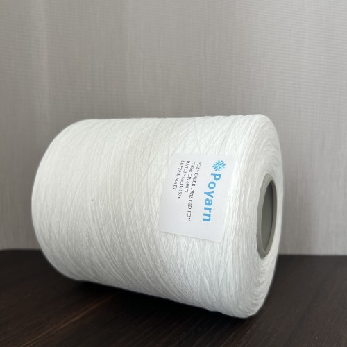 600D/192F White Polyester Yarn Twist FDY 250TPM | Slub-Like, Perfect Drape for Kitting & Weaving